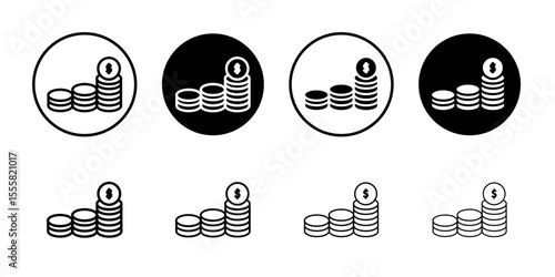 Profit icon thin flat simple illustration symbol