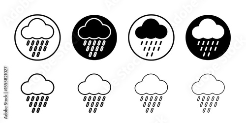 Rain Icon thin flat simple illustration symbol