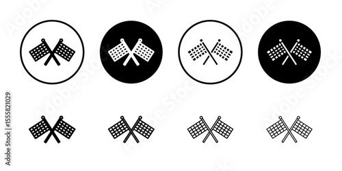 Race flag icon thin flat simple illustration symbol