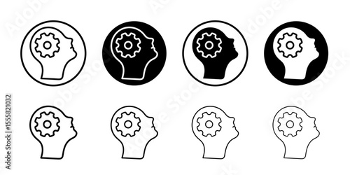 Realization icon thin flat simple illustration symbol