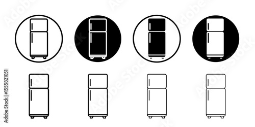 Refrigerator icon thin flat simple illustration symbol