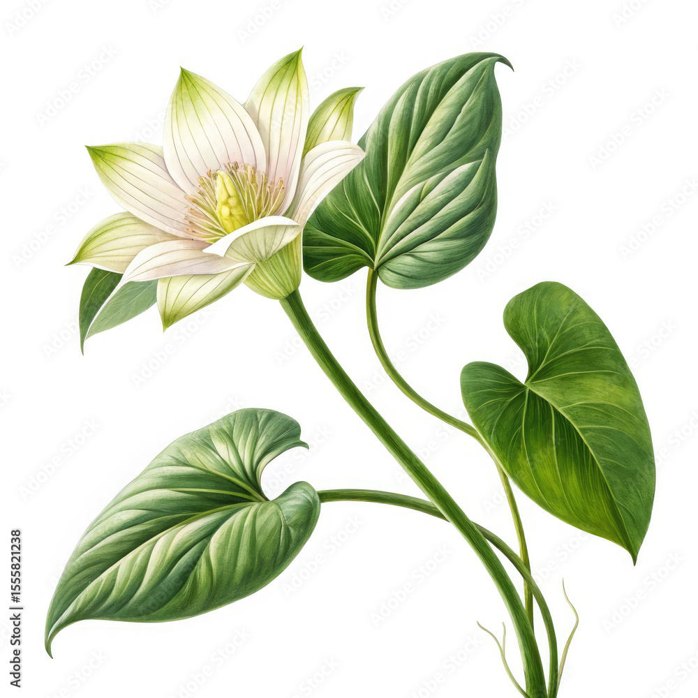 Naklejka premium green plant isolated on white background