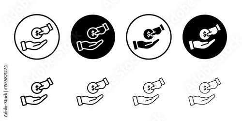 Save money icon thin flat simple illustration symbol