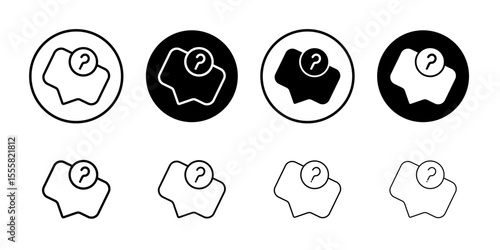 Set of Question icons thin flat simple illustration symbol