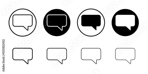 Speech bubble icon thin flat simple illustration symbol
