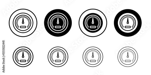 Speedometer icon thin flat simple illustration symbol