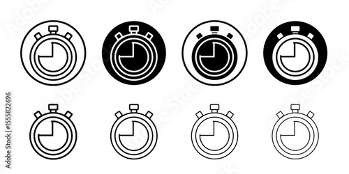 Stopwatch icon thin flat simple illustration symbol