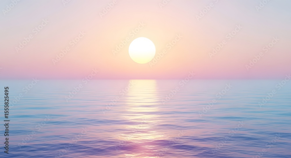 Serene Sunset Over Calm Ocean Pastel Hues and Tranquil Waters Serene Sunset Over Calm Ocean Pastel Hues and Tranquil Waters