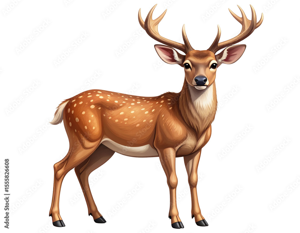 Stylized Deer Character Front View Vector PNG Stylized Deer Character Front View Vector PNG