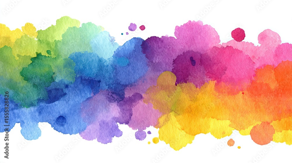 Obraz premium Vibrant Watercolor Rainbow Banner Background Texture