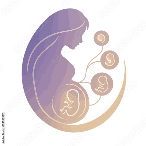 Maternity Ward - Abstract mother and infant silhouette