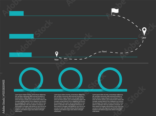 A flow direction business infographic is a visual tool that presents the steps of a business process in a sequential and easily understandable manner. By using arrows, icons, and appealing colors, 