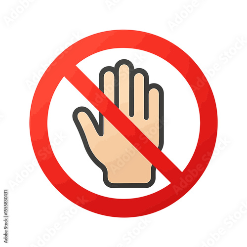 No Entry - Prohibition circle with hand barrier