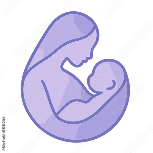 Crescent mother silhouette with fetal development