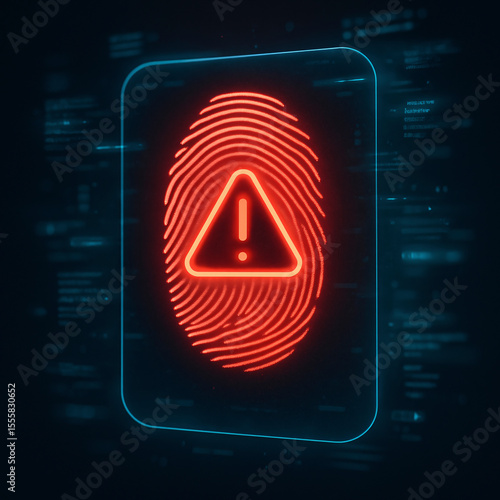 Biometric lockdown – digital fingerprint warning alert