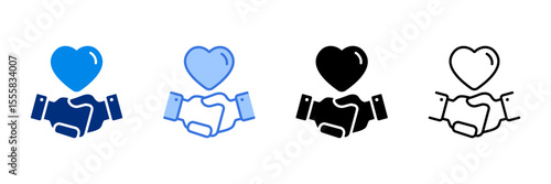 Trust Icon Set Multiple Style Vector Illustration