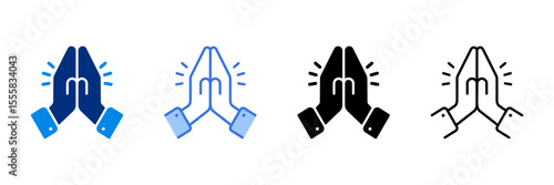 Thankyou Icon Set Multiple Style Vector Illustration