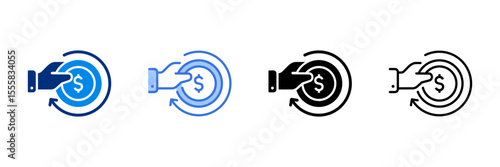 Repeat Icon Set Multiple Style Vector Illustration