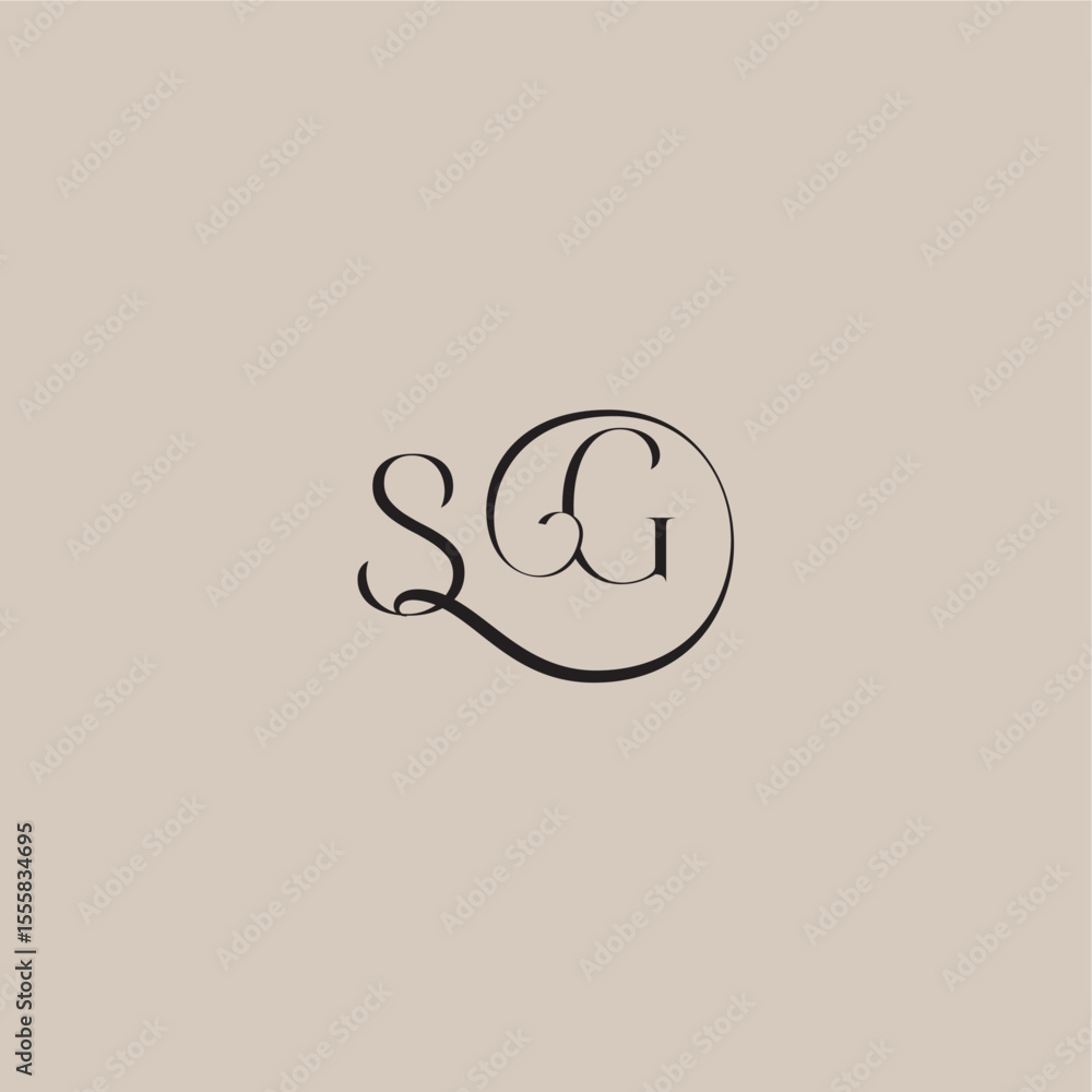 monogram wedding logo elegant and luxury style SG dinamyc curvy initial concept letter monogram wedding logo elegant and luxury style SG dinamyc curvy initial concept letter
