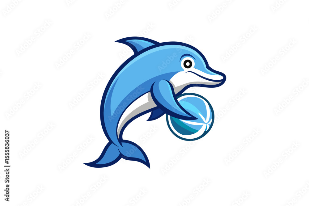 Fototapeta premium dolphin isolated on white background