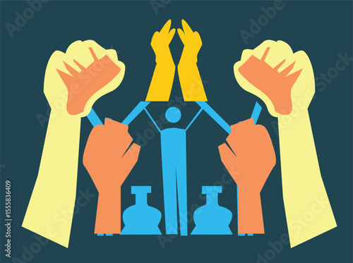 Art celebrating the International Day Against Drug Abuse and Illicit Trafficking on June 26, featuring global symbols, anti-drug messages, bold colors, and diverse people uniting against 15
