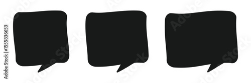 vector set of flat message bubbles show