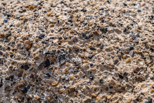 Canvas Print Conglomerate is a sedimentary rock, (Tbm) Conglomerate at Boat Mesa