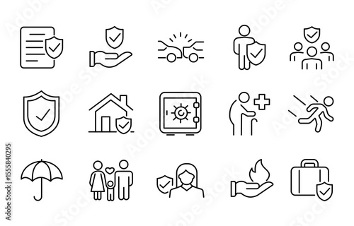 Set of insurance icon set