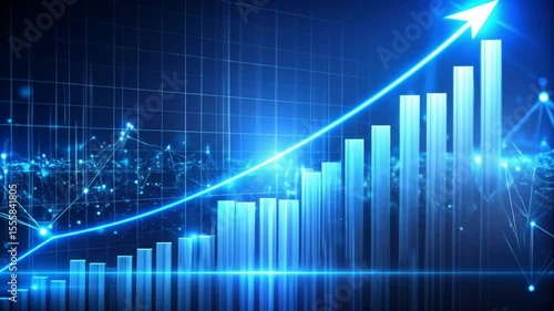 Wallpaper Mural Abstract financial rising chart background with an upward trending arrow animation Torontodigital.ca