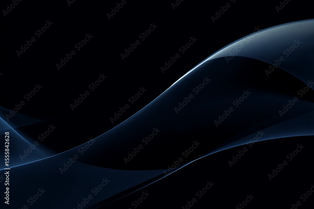 Obraz premium Abstract dark blue flowing wave design