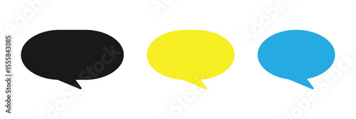 vector set of flat message bubbles show