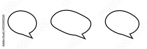 vector set of flat message bubbles show