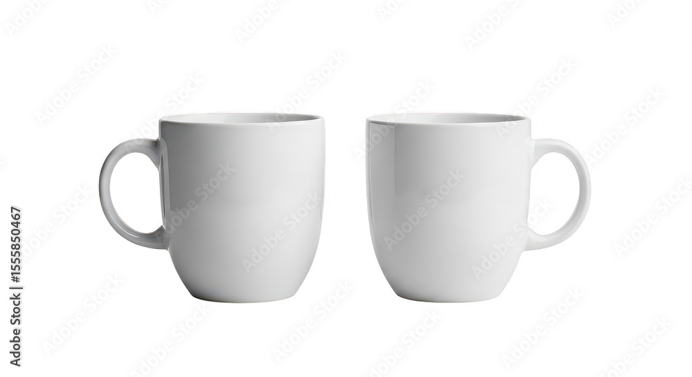 White mugs isolated background White mugs isolated background
