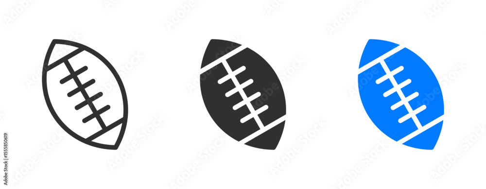 Obraz premium American football ball with laces, isolated on white background, representing sports equipment used in competitive football games and athletic training.