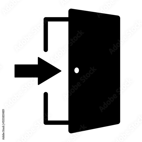 ログインのアイコンイラスト001　ドアと矢印