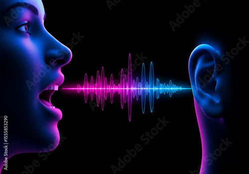 Communication Through Sound Waves: Visualizing the Transmission of Voice from Speaker to Listener