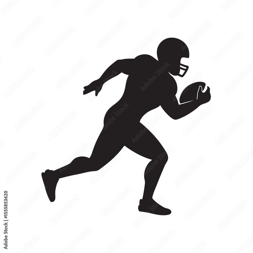 Naklejka premium Football Player Running Silhouette Vector