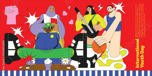 Pop Art Y2k International Youth Day