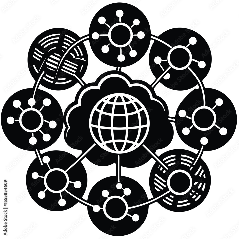 Fototapeta premium Global Network Connections A Visual Representation of Interconnected Systems
