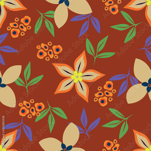 vintage floral seamless pattern. Rich with nostalgia and classic elegance, this pattern evokes the charm of a bygone era for print and textile