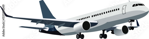 airplane Flat vector illustration on white background  