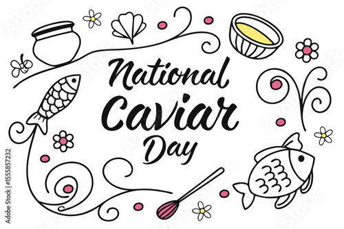 NATIONAL CAVIAR DAY vector illustration