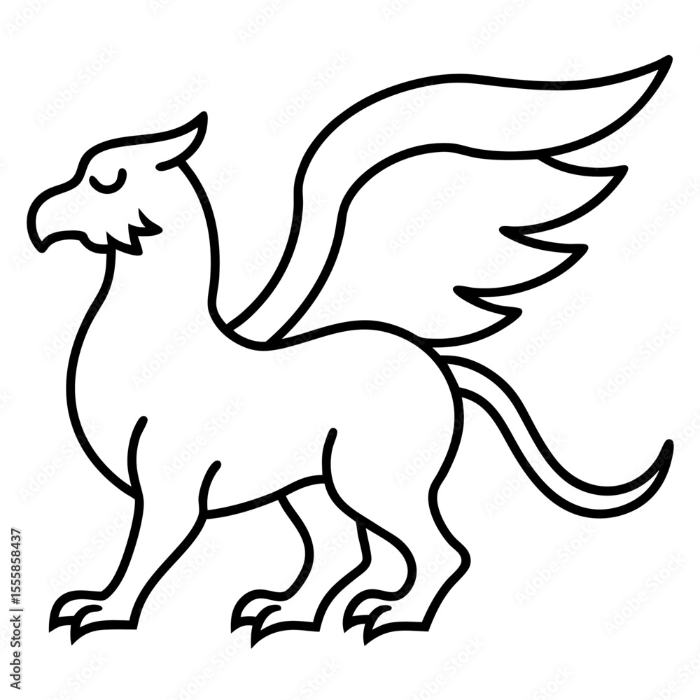 Fototapeta premium griffin on white background