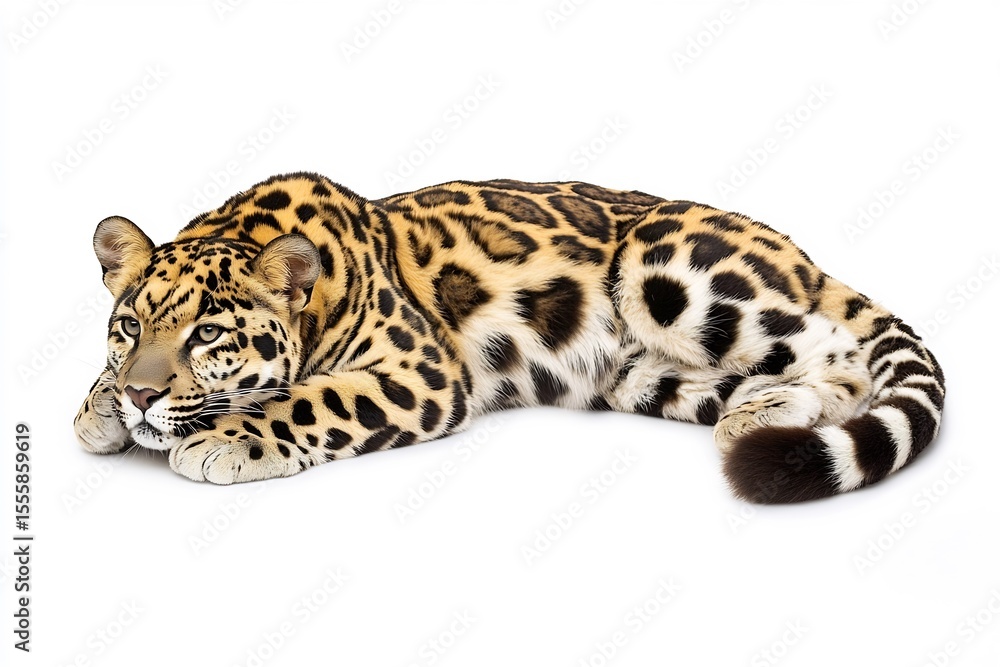Obraz premium Isolated Clouded Leopard Fur Pattern White Background