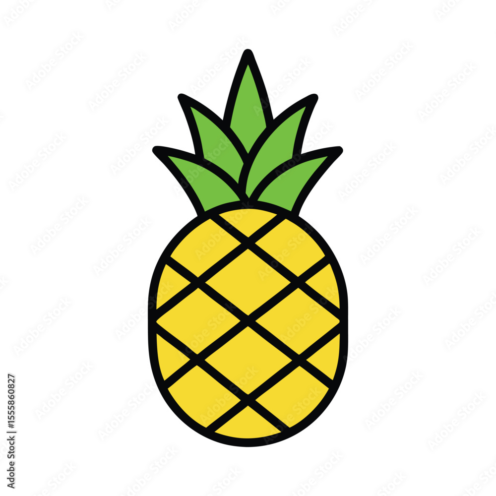 Fototapeta premium pineapple vector illustration icon isolated on white background