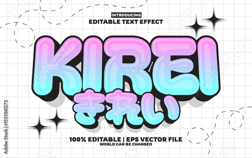 Kirei editable text effect in new modern trend style