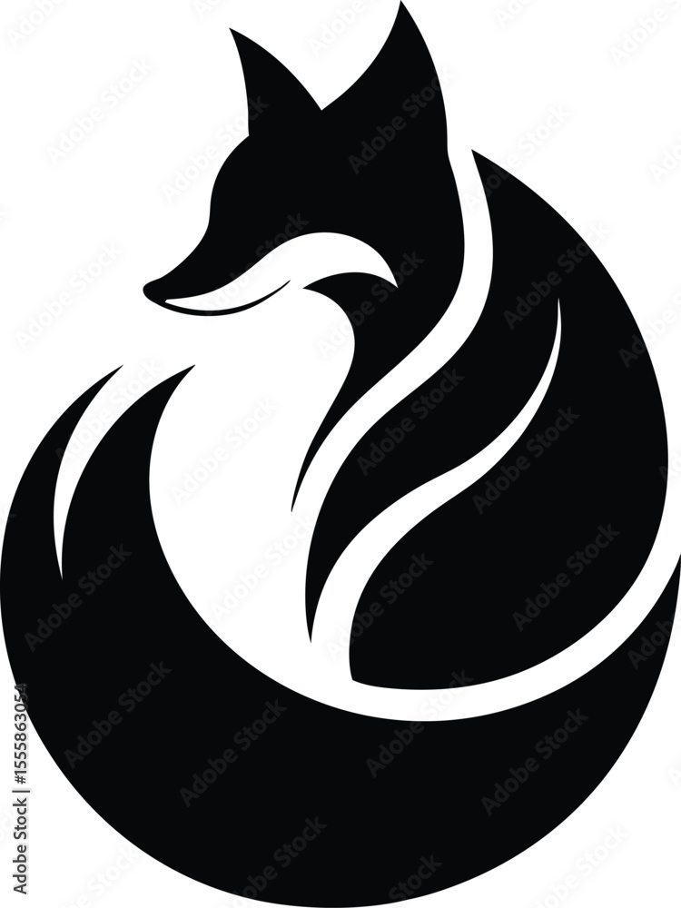 Fototapeta premium fox minimalist logo icon