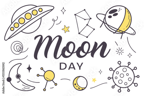 NATIONAL MOON DAY vector illustration
