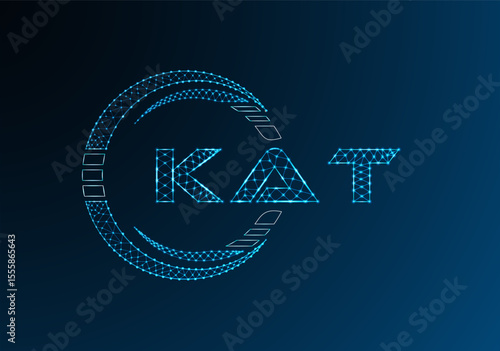 KAT low poly letter logo vector design. KAT lower poly logo design. Low poly logo.