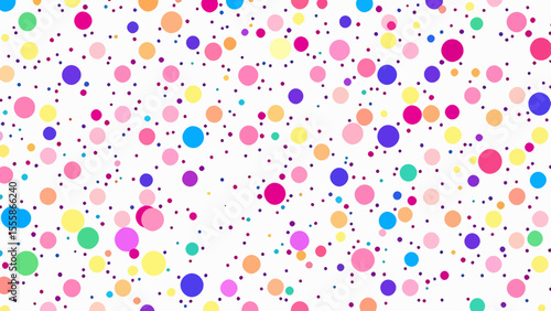 Fun colorful circle doodle seamless pattern. Creative minimalist style art background for children or trendy design with polka dot. Simple childish party backdrop